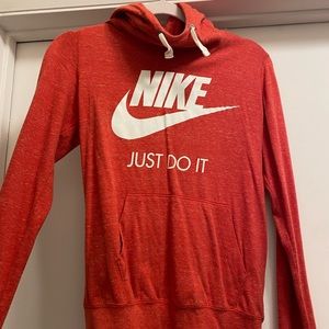 Nike Red long sleeve hooded shirt